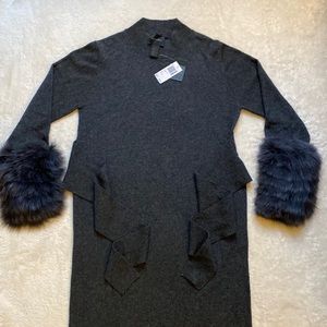 Magaschoni size L Charcoal color Cashmere/Wool Dress